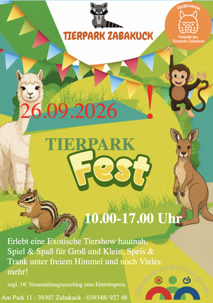 Tierparkfest am 26.9.2026